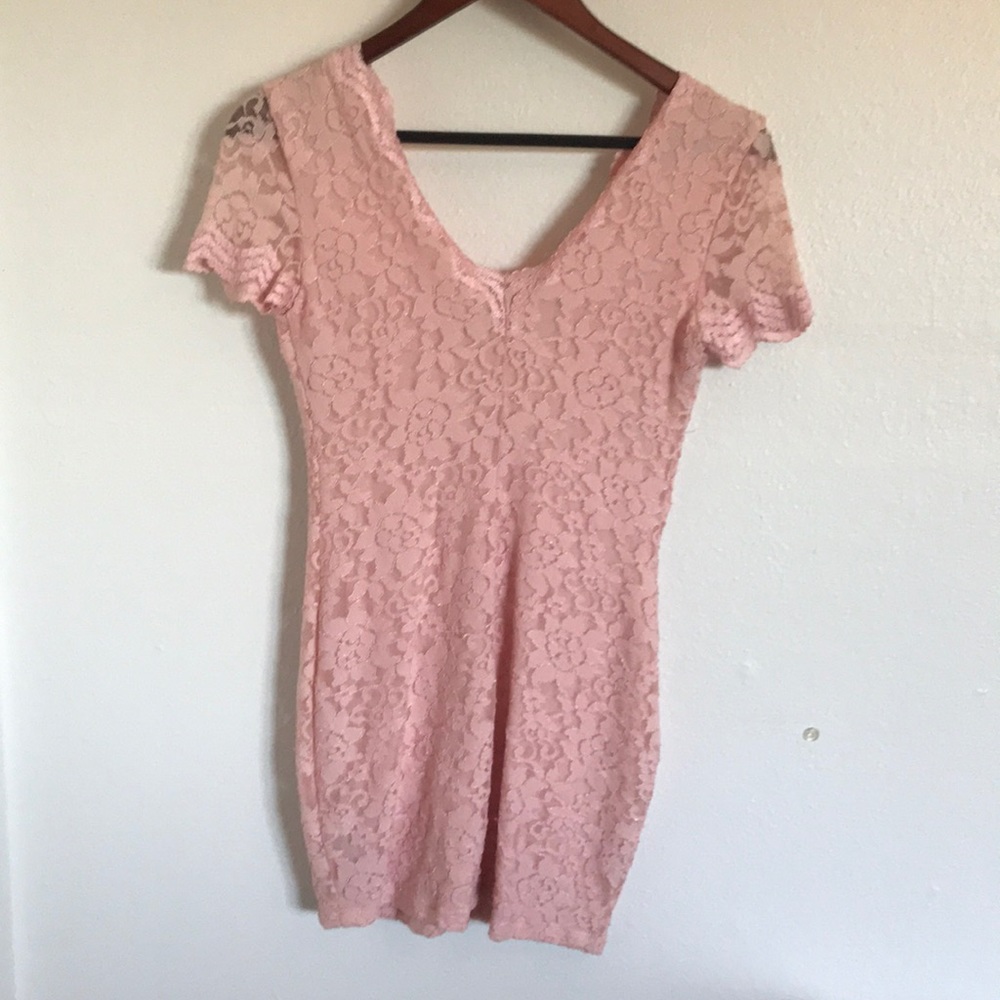 Pink lace dress